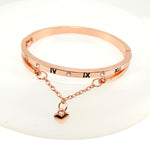 Popular style Popular Simple Love Roman numeral bracelet fringe peach heart bracelet Women's Korean Edition Fashion Jewelry