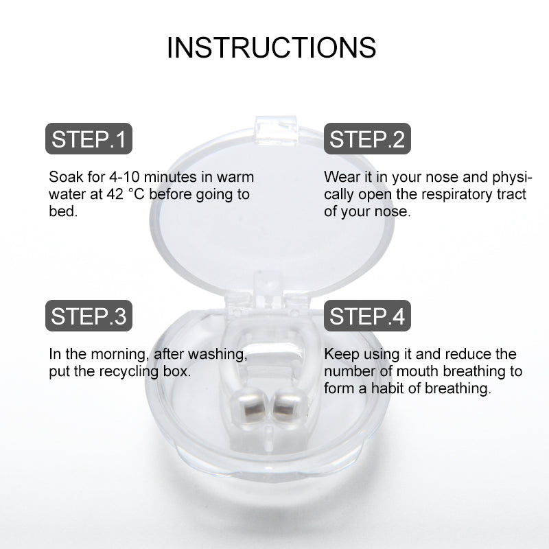 Silicone Magnetic Anti Snore Stop Snoring Nose Clip Sleep Tray Sleeping Aid Apnea Guard Night Device with Case